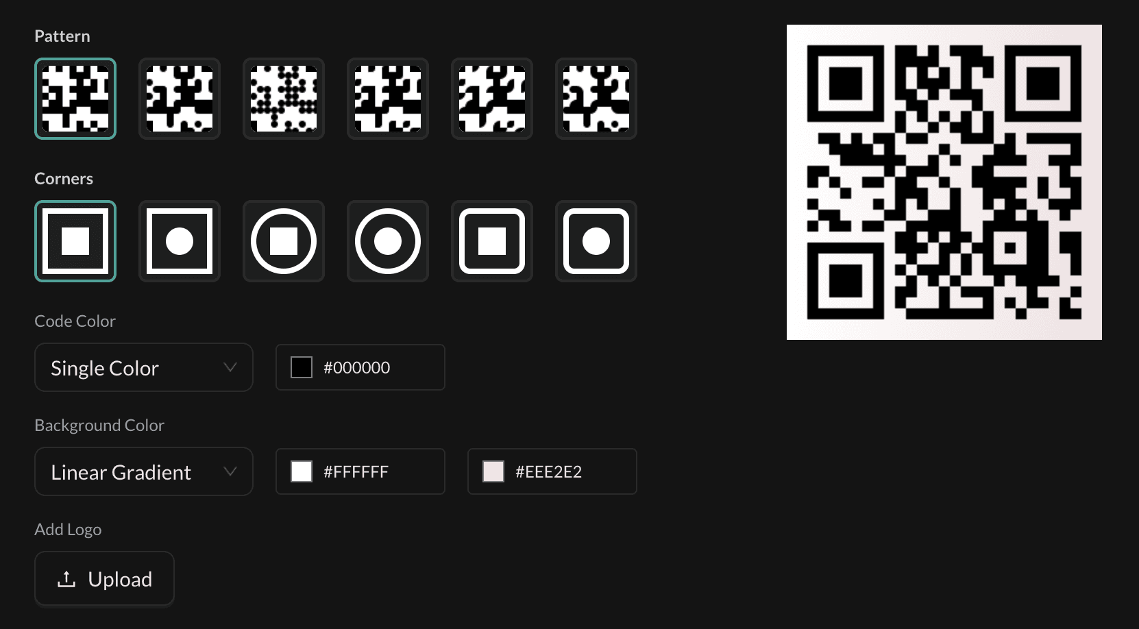 Custom QR code generator with branded design templates and logo support